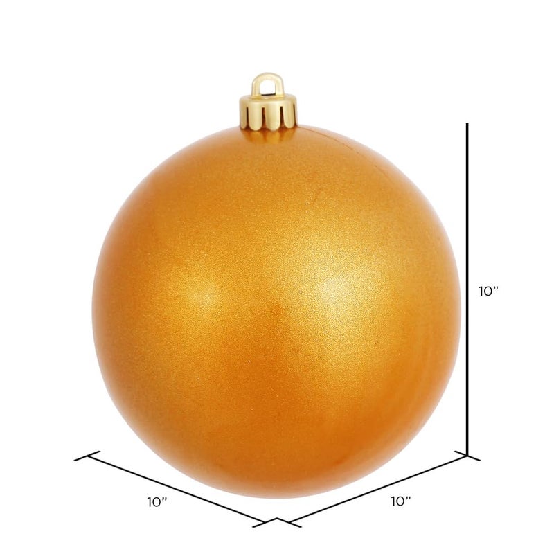 Vickerman 10" Antique Gold Candy Ball Ornament - Image 2